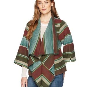 WOOLRICH Women's Pemberton Striped Flannel Cotton Wrap Cardigan Medium / Large